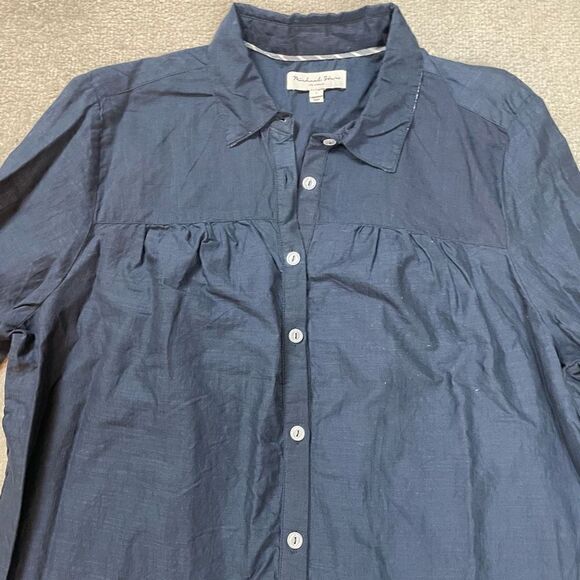 Michael Stars Women’s Blue Button Down Collared Shirt Blouse Top NWOT - Picture 3 of 4